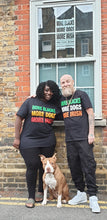 Load image into Gallery viewer, More Blacks More Dogs More Irish Tee in Rasta Colours GREEN, YELLOW AND RED