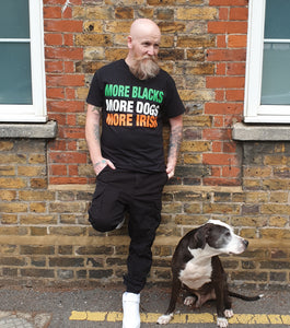 More Blacks More Dogs More Irish Tee in Irish Colours GREEN, WHITE AND ORANGE